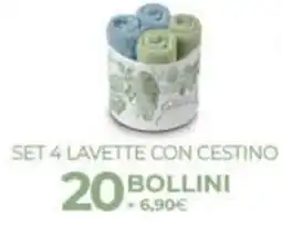 Coop Set 4 lavette con cestino 20 bollini offerta