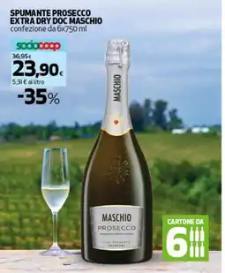 Coop Spumante prosecco extra dry doc MASCHIO confezione da offerta