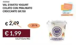 Prezzemolo e Vitale Val d'aveto yogurt colato con pralinato croccante offerta