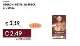 Prezzemolo e Vitale Negroni petali di speck offerta