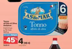 Carrefour Tonno all’Olio di Oliva AsdoMar offerta