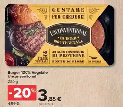 Carrefour Burger 100% Vegetale Unconventional offerta