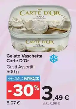 Carrefour Gelato Vaschetta Carte D’Or offerta