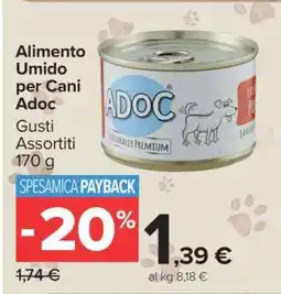 Carrefour ALIMENTO UMIDO PER CANI ADOC offerta