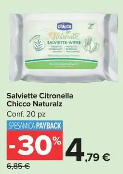 Carrefour Salviette Citronella Chicco Naturalz offerta