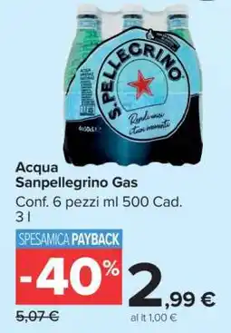 Carrefour Acqua Sanpellegrino Gas offerta