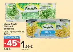 Carrefour Mais o Piselli Finissimi Bonduelle offerta