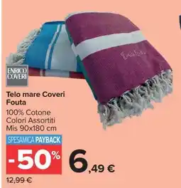 Carrefour Telo mare Coveri Fouta offerta