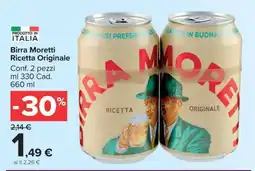 Carrefour BIRRA MORETTI RICETTA ORIGINALE offerta