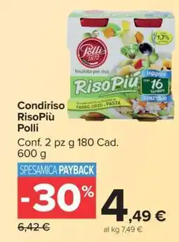 Carrefour Condiriso RisoPiù Polli offerta