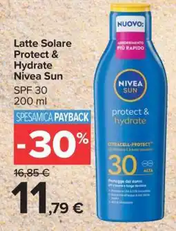 Carrefour Latte Solare Protect & Hydrate Nivea Sun offerta