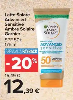 Carrefour Latte Solare Advanced Sensitive Ambre Solaire Garnier offerta
