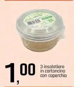 Famila 3 insalatiere in cartoncino con coperchio offerta