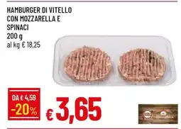 Famila HAMBURGER DI VITELLO CON MOZZARELLA E SPINACI offerta