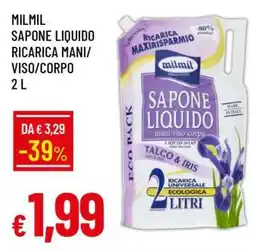 Famila MILMIL SAPONE LIQUIDO RICARICA MANI/VISO/CORPO 2 L offerta