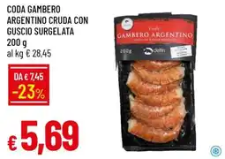 Famila CODA GAMBERO ARGENTINO CRUDA CON GUSCIO SURGELATA offerta