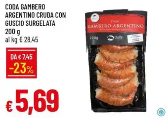 Famila CODA GAMBERO ARGENTINO CRUDA CON GUSCIO SURGELATA offerta