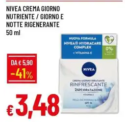 Famila NIVEA CREMA GIORNO NUTRIENTE / GIORNO E NOTTE RIGENERANTE 50 ml offerta