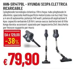 Famila HHN-SR14TPBL - Hyundai Scopa Elettrica Ricaricabile offerta