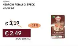 Prezzemolo e Vitale Negroni petali di speck offerta
