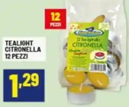 Risparmio Casa Tealight CITRONELLA 12 pezzi offerta