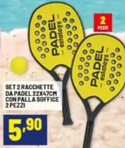 Risparmio Casa Set 2 racchette da padel con palla soffice 2 pezzi offerta