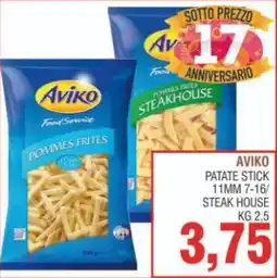 Bitar Aviko patate stick 11mm 7-16/ steak house offerta