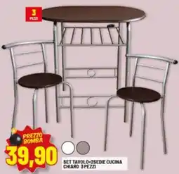 Risparmio Casa Set tavolo+2sedie cucina chiaro 3 pezzi offerta