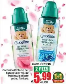 Elite Coccolino profumo per bucato elixir freschezza celeste prima fioritura offerta