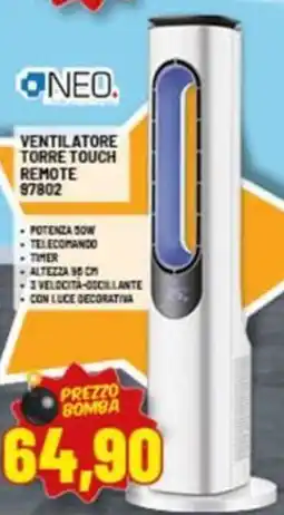 Risparmio Casa Ventilatore torre touch remote offerta