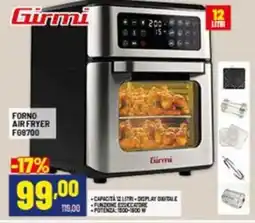 Risparmio Casa Girmi forno air fryer F69700 offerta
