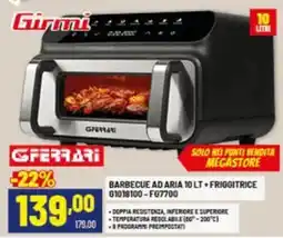 Risparmio Casa Girmi Barbecue ad aria 10 LT + friggitrice offerta