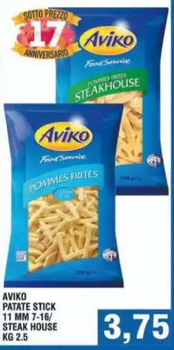 Bitar Aviko patate stick 11 mm 7-16/ steak house offerta