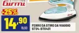 Risparmio Casa Girmi ferro da stiro da viaggio ST04-ST0401 offerta
