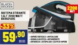 Risparmio Casa BLACK+ DECKER sistema stirante 2200 WATT offerta