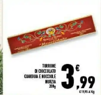 Conad Superstore Torrone di cioccolato gianduia e nocciole offerta