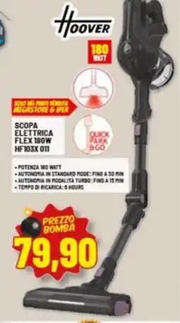 Risparmio Casa Hoover scopa elettrica flex 180W HF103X 011 offerta