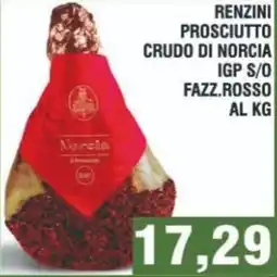 Bitar Renzini prosciutto crudo di norcia igp s/o fazz.rosso offerta