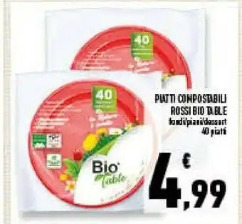 Rossi bio table piatti compostabili fondi