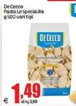 Elite De Cecco Pasta Le Specialità vari tipi offerta