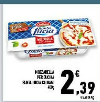 Conad Superstore Mozzarella santa lucia 400 g(ml) offerta