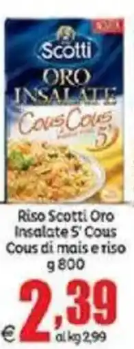 Elite Riso Scotti Oro Insalate 5' Cous Cous di mais e riso offerta