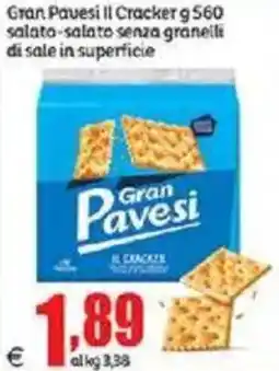 Elite Gran Pavesi Il Cracker salata salato senza granelli di sale in superficie offerta