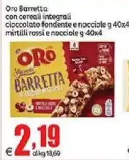 Elite Ora Barretta con cereali integrali cioccolato fondente e nocciole-mirtilli rossi e nocciole offerta