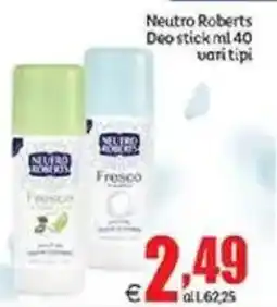 Elite Neutro Roberts Deo stick vari tipi offerta