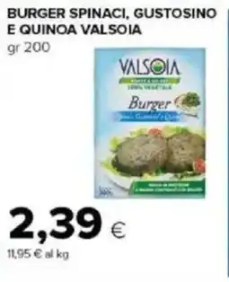 Tigre Burger spinaci, gustosino e quinoa VALSOIA offerta
