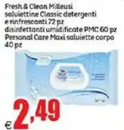 Elite Fresh & Clean Milleusi salviettine Classic detergenti erinfrescanti offerta