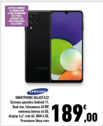 Conad Superstore Smartphone galaxy a22 offerta