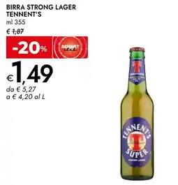 Bennet Birra strong lager TENNENT'S offerta