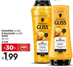 Bennet Shampoo o balsamo GLISS offerta